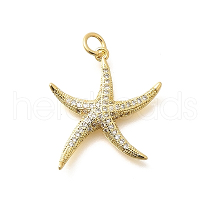 Brass Micro Pave Clear Cubic Zirconia Pendants KK-Q040-01I-G-1