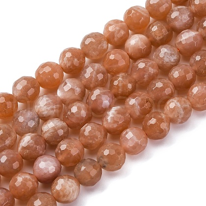 Natural Peach Moonstone Beads Strands G-J403-04A-8mm-1