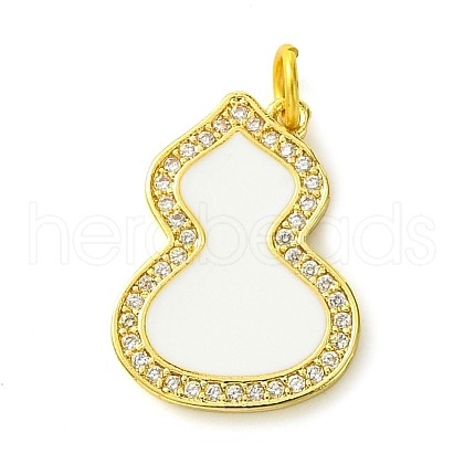 Rack Plating Brass Micro Pave Clear Cubic Zirconia Pendants KK-G501-14G-02-1