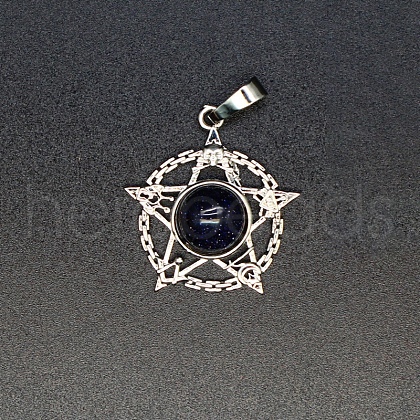 Synthetic Blue Goldstone Pendants PW-WG18192-21-1