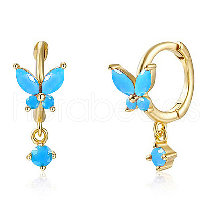 S925 Silver Butterfly Ear Cuffs with Multicolor Zirconia CY9476-11-1
