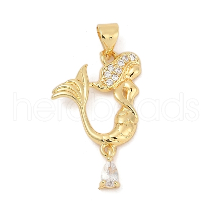 Brass Micro Pave Cubic Zirconia Pendants KK-D317-124G-1