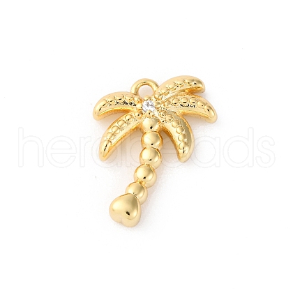 Brass Pave Clear Cubic Zirconia Pendants KK-V016-01G-1