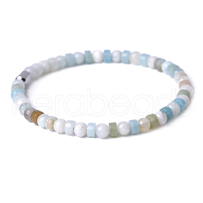 Natural Flower Amazonite Beads Stretch Bracelets for Women Men PW-WG6A9BA-08-1