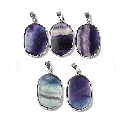 Natural Fluorite Pendants G-C095-06A-P-1