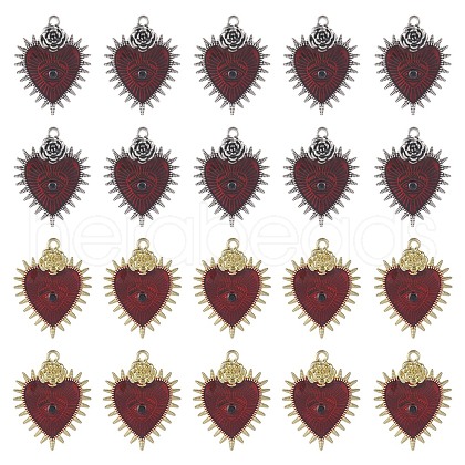 SUNNYCLUE 20Pcs 2 Colors Alloy Enamel Pendants ENAM-SC0003-84-1