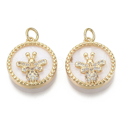 Brass Micro Pave Cubic Zirconia Pendants KK-R136-029-NF-1