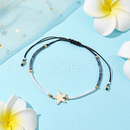 Glass Seed Braided Beaded Bracelets for Women BJEW-MZ00128-02-1