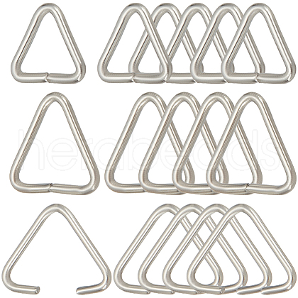 SOFPLATE 600Pcs 3 Style 304 Stainless Steel Triangle Linking Ring STAS-SP0001-79-1
