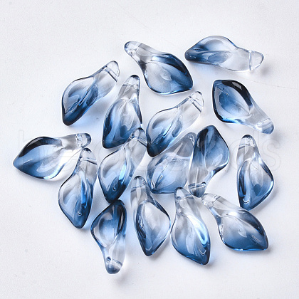 Two Tone Transparent Spray Painted Glass Pendants X-GLAA-S054-007D-01-1