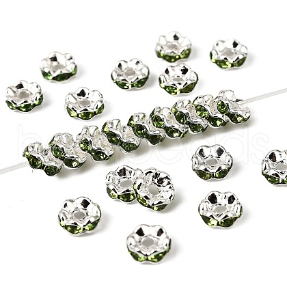 Brass Grade A Rhinestone Spacer Beads RSB028NF-10-1
