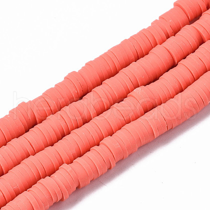 Handmade Polymer Clay Beads Strands CLAY-R089-6mm-066-1
