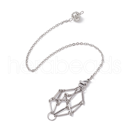 Tarnish Resistant 201 Stainless Steel Pouch Dowsing Pendulums PALLOY-JF02505-02-1