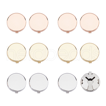 SUPERFINDINGS 6 Pairs 3 Colors Brass Cufflink Settings FIND-FH0010-31-1
