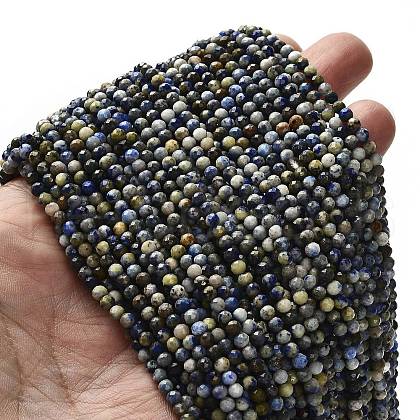 Natural Lapis Lazuli Beads Strands G-RM2025-A21-3mm-1