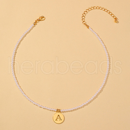 Round Plastic Pearl Beaded Necklaces FS-WG7BB5B-01-1