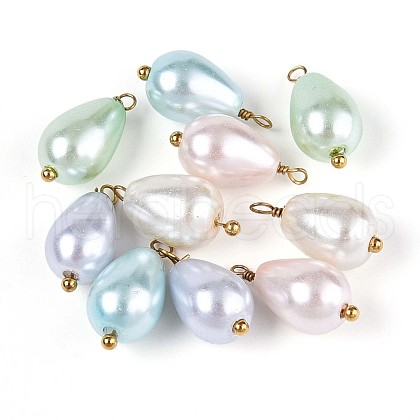 Pearlized Glass Pearl Pendants STAS-N110-16G-1