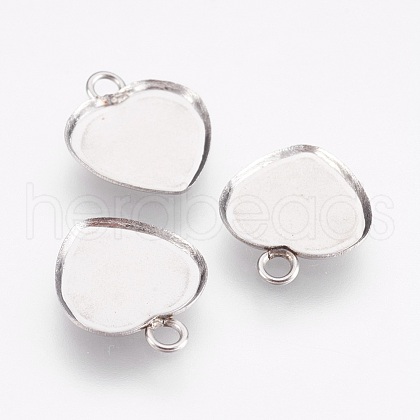 Tarnish Resistant 304 Stainless Steel Pendant Cabochon Settings STAS-I097-055-04P-1