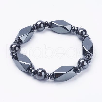 Non-Magnetic Synthetic Hematite Bracelets BJEW-K157-03-1