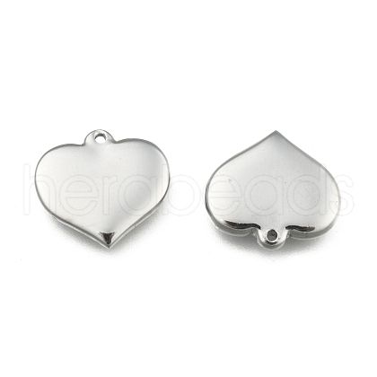 Tarnish Resistant 304 Stainless Steel Stamping Blank Tag Heart Pendants STAS-R063-02-1