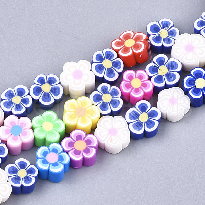 Handmade Polymer Clay Beads Strands CLAY-S092-25-1