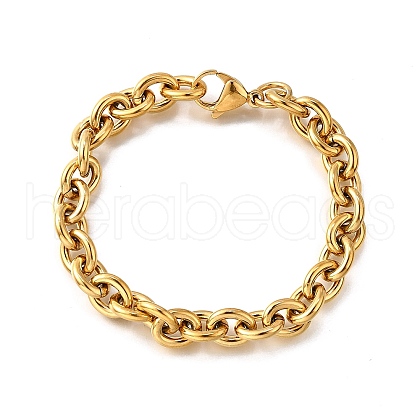 304 Stainless Steel Cable Chain Bracelets for Women BJEW-Q050-01B-G-1