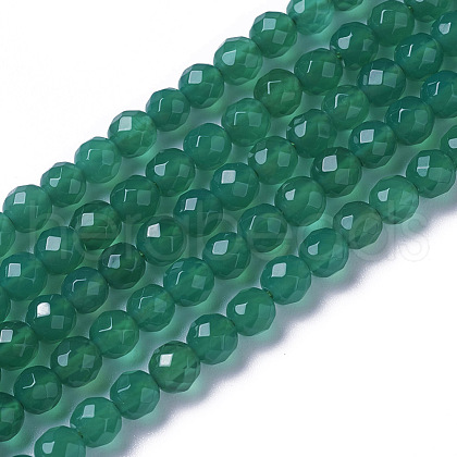 Natural Dyed & Heated Green Onyx Agate Beads Strands G-F596-12B-4mm-1