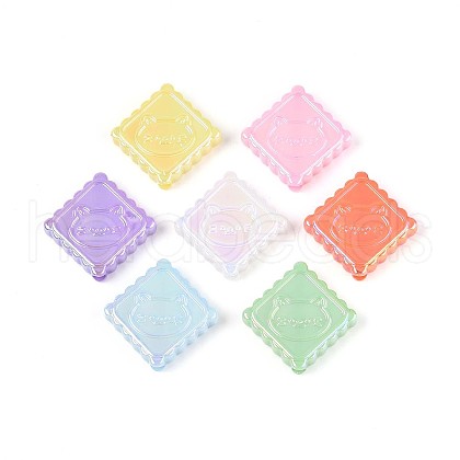 UV Plating Opaque Acrylic Beads OACR-T028-56-1