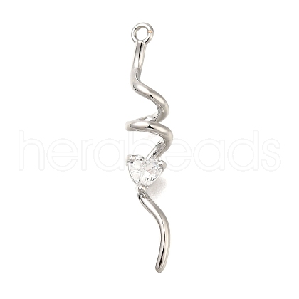 Brass Micro Pave Cubic Zirconia Pendants KK-M301-14P-1