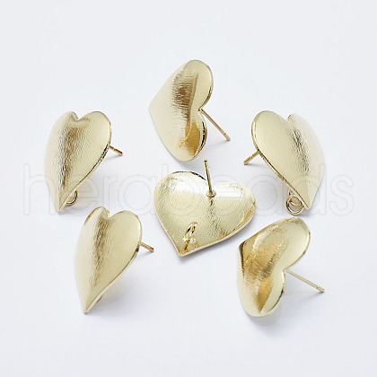 Brass Stud Earring Findings X-KK-G331-27G-NF-1