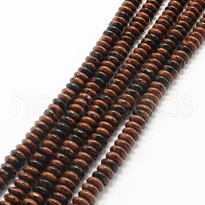 Rondelle Natural Mahogany Obsidian Bead Strands X-G-Q447-03-1