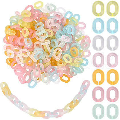 SOFPLATE 280Pcs 7 Colors Transparent Acrylic Linking Rings MACR-SP0001-41-1