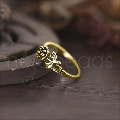 Alloy Rose Finger Rings WG6B24B-02-1