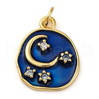 Brass Micro Pave Cubic Zirconia Pendants KK-K339-03A-G-1