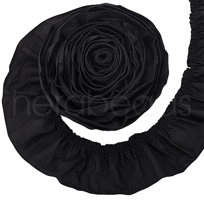 Cotton Pleated Lace Trim Ribbon OCOR-WH0097-25C-1