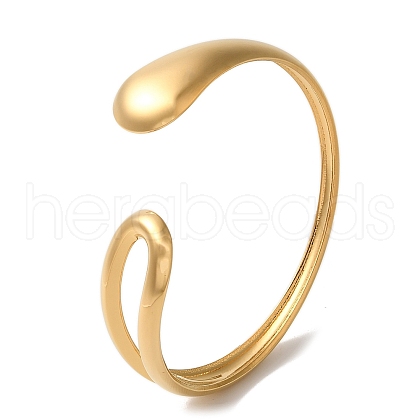 Stainless Steel Open Cuff Bangles for Women BJEW-G719-16G-1