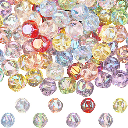 SOFPLATE 160Pcs 8 Colors Plating Acrylic Beads OACR-SP0001-26-1