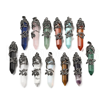 Natural & Synthetic Gemstone Big Pointed Pendants G-A172-16-AS-1
