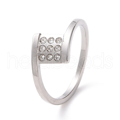 Crystal Rhinestone Square Finger Ring RJEW-D120-14P-1