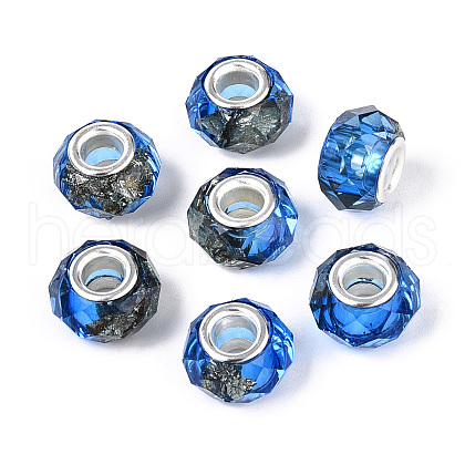 Transparent Resin Rondelle European Beads RESI-N044-01K-1