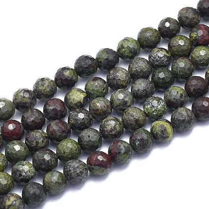 Natural Dragon Blood Jasper Beads Strands G-K310-A26-8mm-1