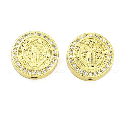 Rack Plating Brass Micro Pave Clear Cubic Zirconia Beads KK-NH0001-10B-G-1