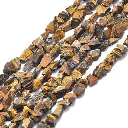 Raw Rough Natural Tiger Eye Beads Strands G-I279-B18-1