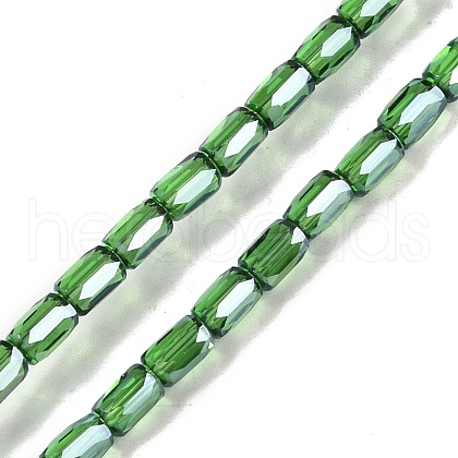 Electroplate Glass Beads Strands GLAA-Q101-02A-PL04-1