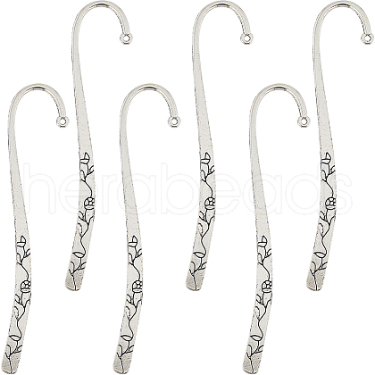 SUNNYCLUE 12Pcs Tibetan Style Alloy Bookmarks Findings with Hole PALLOY-SC0004-30-1