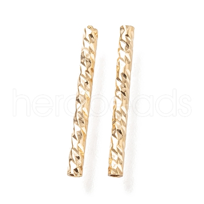 Corrugated Brass Tube Beads KK-H759-28B-G-1