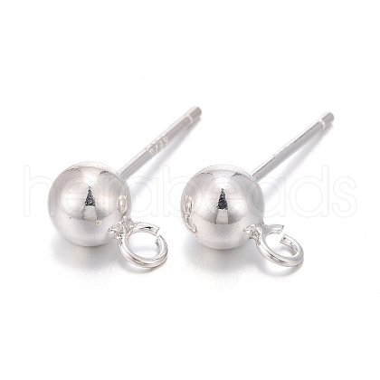 925 Sterling Silver Stud Earring Findings STER-S002-50-1