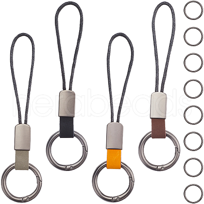 Gorgecraft 4Pcs 4 Colors Leather Keychain KEYC-GF0001-13-1