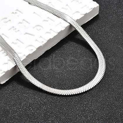 Non-Tarnish 201 Stainless Steel Herringbone Chain Necklaces X-NJEW-M187-06P-1