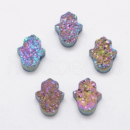 Hamsa Hand Druzy Crystal Beads G-F535-46H-1